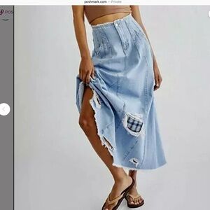 We the Free rip tide denim skirt